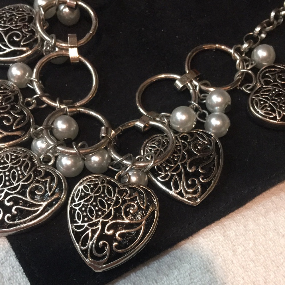 Elegant Silver Heart Charm Necklace
